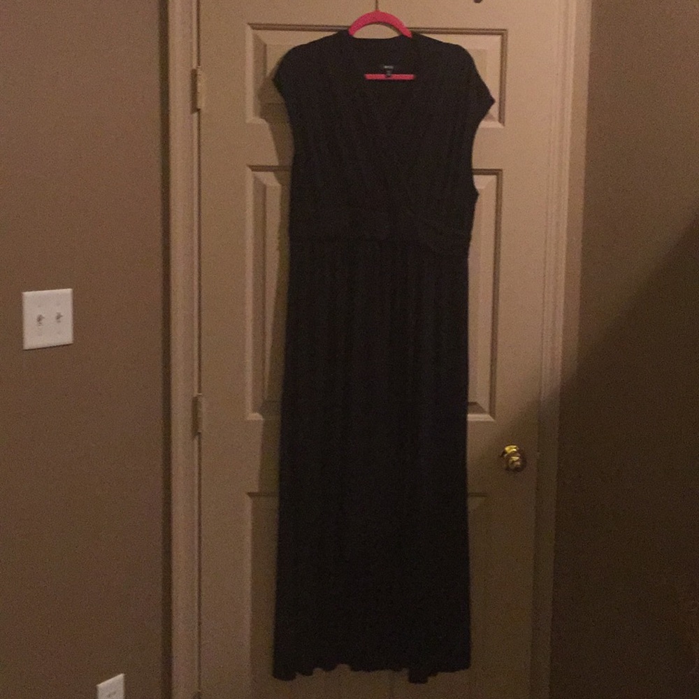 Black high low hem dress 1x